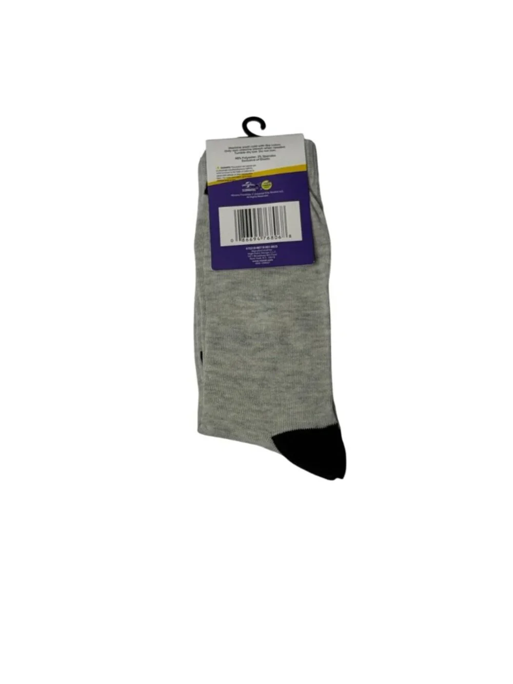 Minions Hungry Nope Not Sharing Crew Socks Gray Funny Novelty One Size NWT